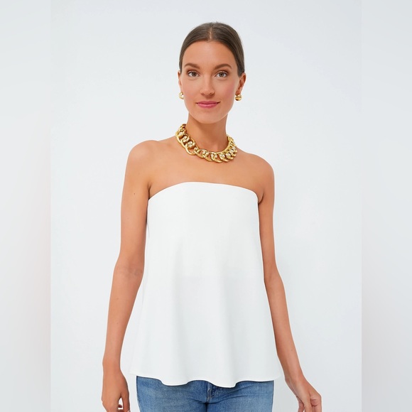 Tuckernuck Tops - Tuckernuck Ivory Crepe Strapless Marin Top